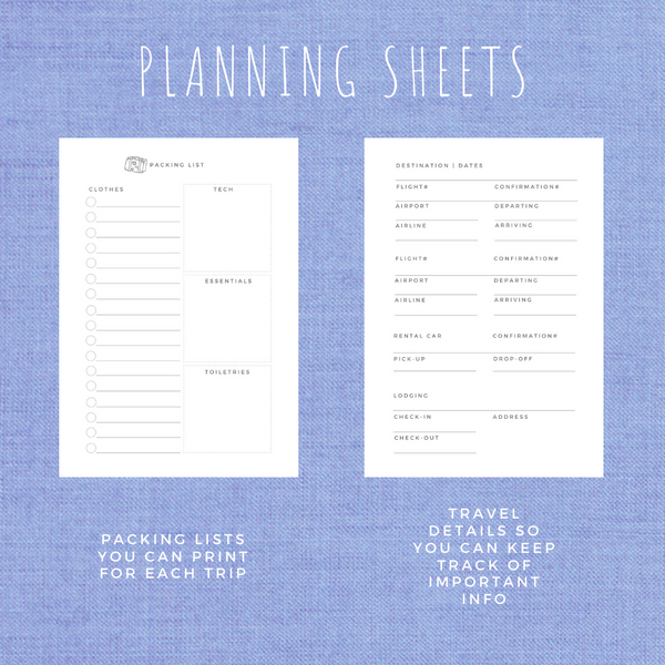 Planning Basics TRAVEL PLANNER Printable | 18 Pages