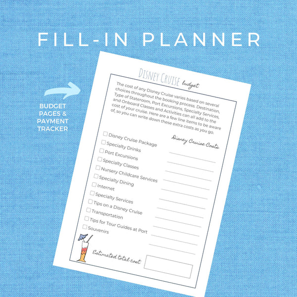 Disney Cruise Vacation Planner DELUXE Planner Printable