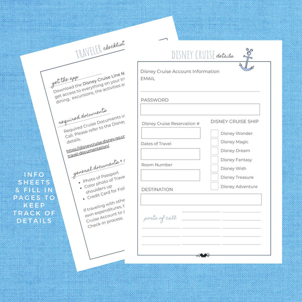 Disney Cruise Vacation Planner DELUXE Planner Printable