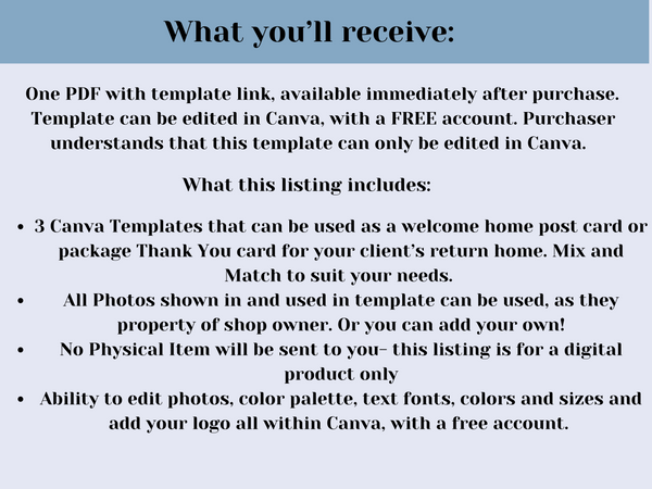WDW Orlando Travel Agent Welcome Home Thank You Card, Theme Park Post Card, Editable Canva Template, Travel Planner