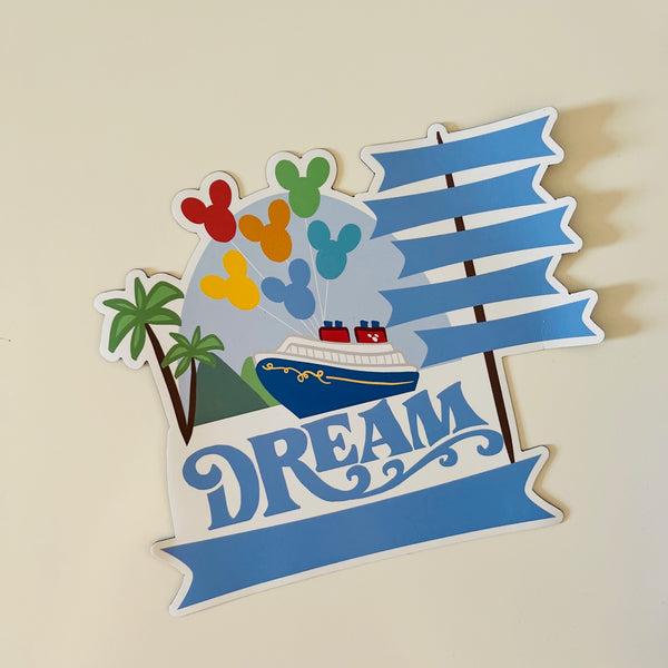 Disney DREAM Cruise Magnet Family Cruise Magnet for Disney Cruise Door Writeable 5"x 6" Disney Magnet