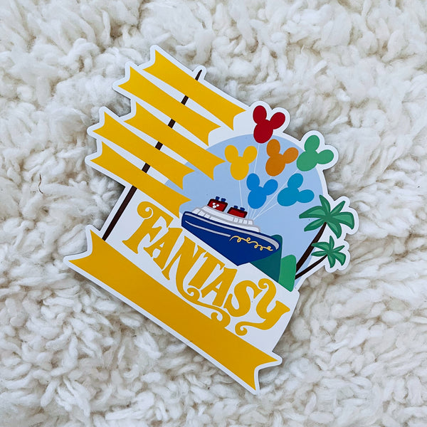 Disney FANTASY Cruise Magnet Family Cruise Magnet for Disney Cruise Door Writeable 5"x 6" Disney Magnet