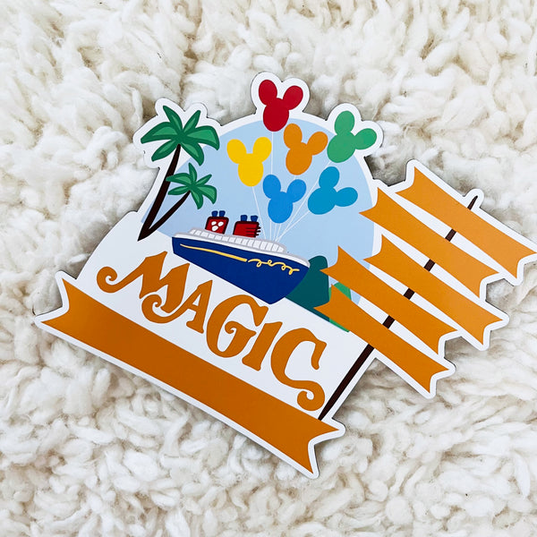 Disney MAGIC Cruise Magnet Family Cruise Magnet for Disney Cruise Door Writeable 5"x 6" Disney Magnet