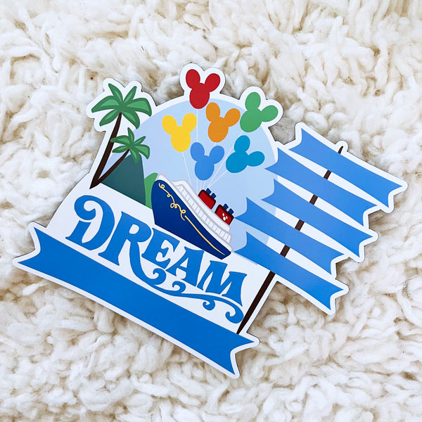 Disney DREAM Cruise Magnet Family Cruise Magnet for Disney Cruise Door Writeable 5"x 6" Disney Magnet