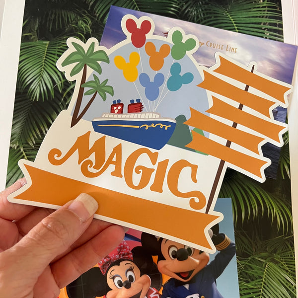 Disney MAGIC Cruise Magnet Family Cruise Magnet for Disney Cruise Door Writeable 5"x 6" Disney Magnet