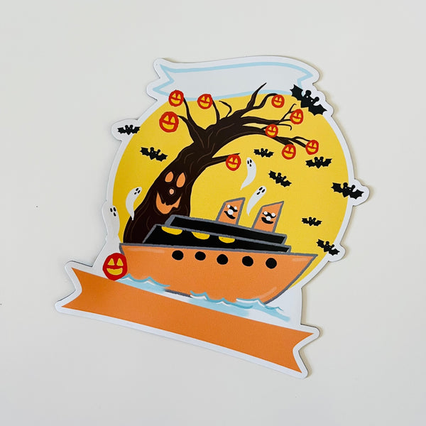Disney Cruise HALLOWEEN on the High Seas Magnet Family Cruise Magnet for Disney Cruise Door Writeable 5"x 5" Disney Magnet