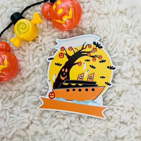 Disney Cruise HALLOWEEN on the High Seas Magnet Family Cruise Magnet for Disney Cruise Door Writeable 5"x 5" Disney Magnet