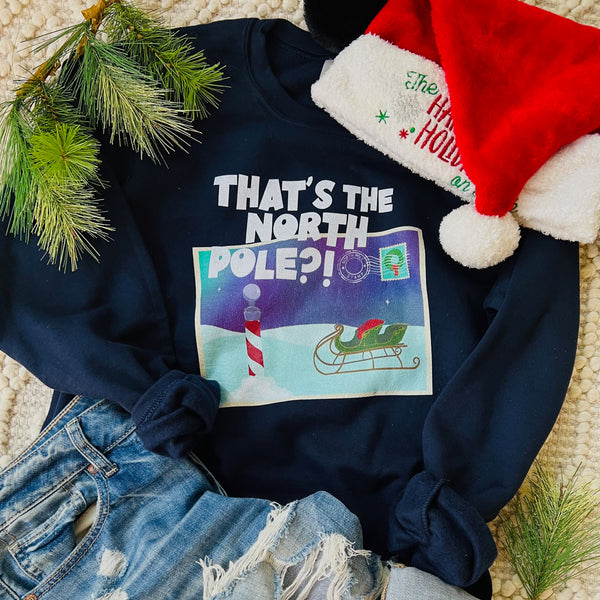 Santa Clause Shirt that's the North Pole Postcard Disney Christmas Unisex Sweatshirt