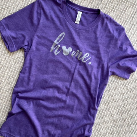 Mickey Home T-Shirt READY TO SHIP- Heather Purple- SMALL