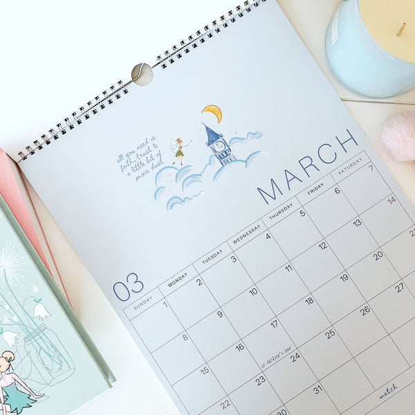 2026 Disney Inspired Illustrated Quote Wall Calendar 12 Month