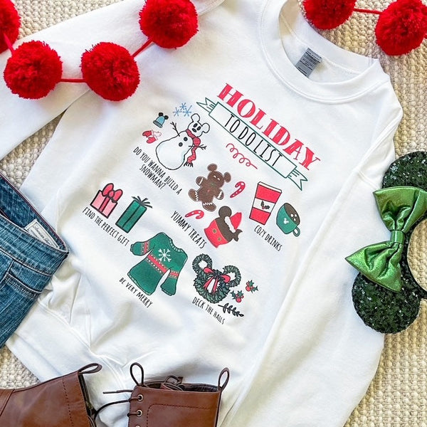 Disney Christmas Sweatshirt Disney Holiday Christmas Party To Do List Sweatshirt