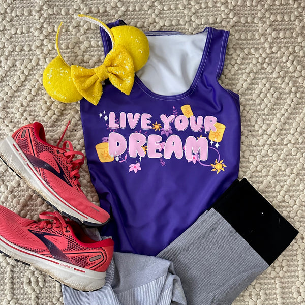runDisney Tangled Crop Top Live Your Dream Disney Rapunzel Running Crop Top