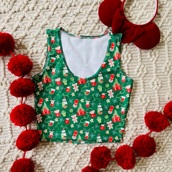 Disney Christmas Merriest Place on Earth Crop Top Disney Parks Holiday Crop Top
