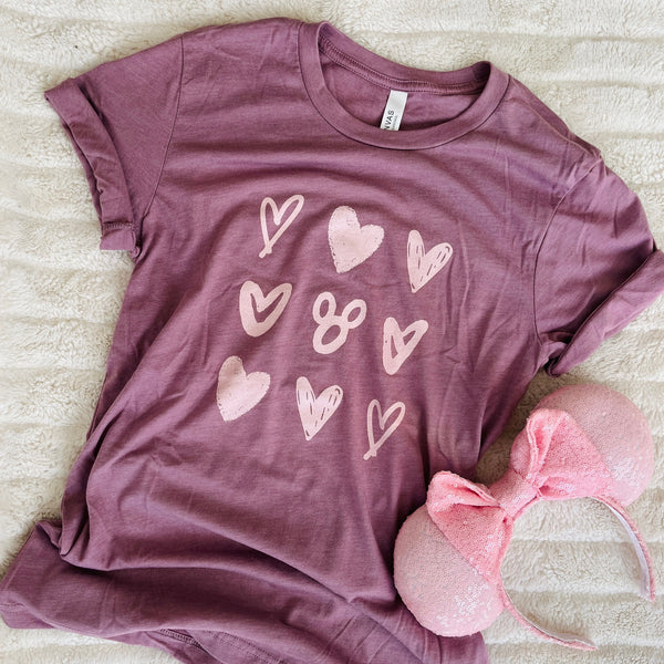 Mickey Hearts T-Shirt Disney Valentines Day Hearts and Mickeys Love T-Shirt