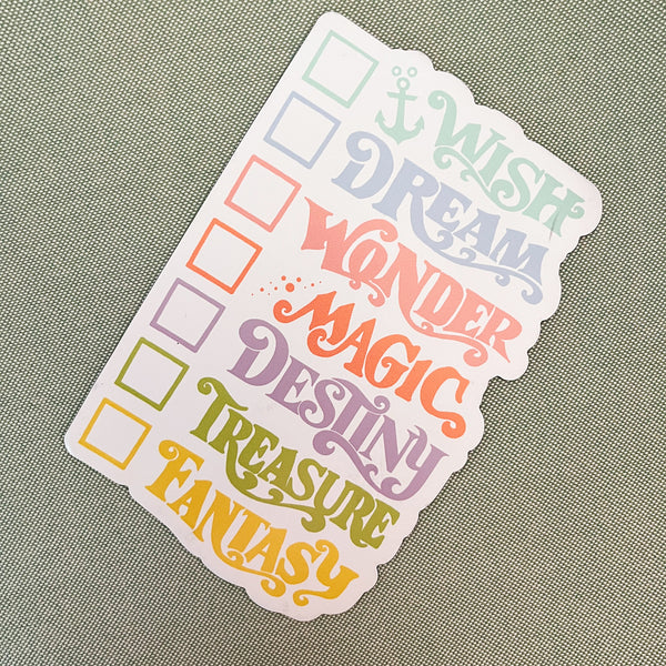 Disney Cruise Ships Magnet Pastels Checklist Disney Cruise Door Magnet Writeable 4"x 6" Disney Magnet