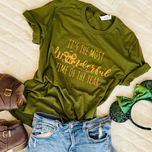 Mickey Pumpkin Fall T-shirt Disney Halloween It's the Most Wonderful Time of the The Year T-shirt