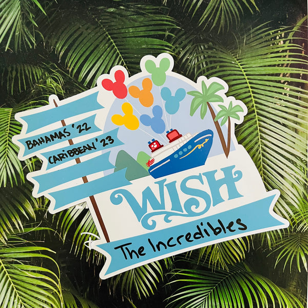 Disney WISH Cruise Magnet Family Cruise Magnet for Disney Cruise Door Writeable 5"x 6" Disney Magnet