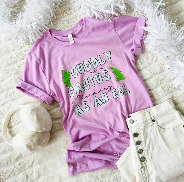 Cuddly as a Cactus Charming as an eel Christmas Unisex t-shirt