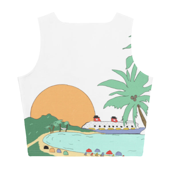 Disney Cruise Castaway Cay Crop Top Greetings from Paradise Disney Cruise Crop Top with Back Print