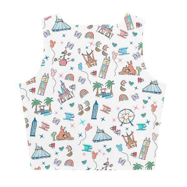 Disneyland doodles Disney Icons Crop Top