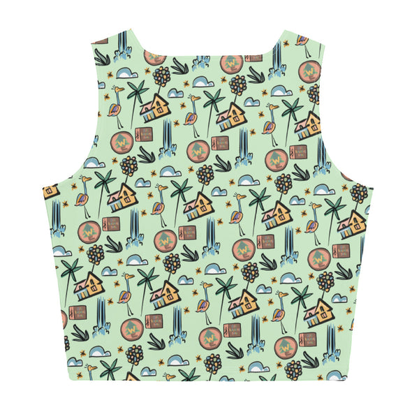 UP Paradise Falls Crop Top - READY TO SHIP-Green- Small