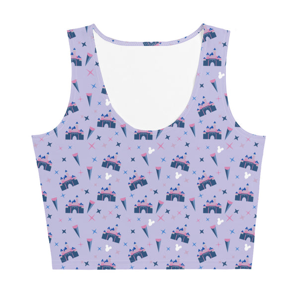 Sleeping Beauty Castle Crop Top Mickey Balloon Disneyland Tank Top Pink Castle Disneyland Crop Top