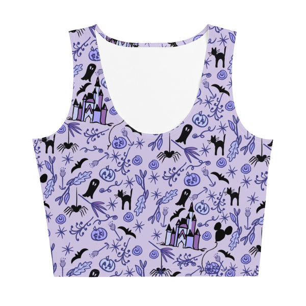 Disney Halloween Castle Crop Top Halloween Shirt for Disney Mickey Halloween Crop Top