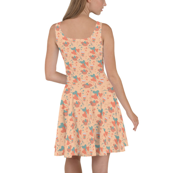 Disney Main Street USA Fall Disney Dress Magic Kingdom Starbucks Mickey Pumpkin Mickey Balloon Skater Dress