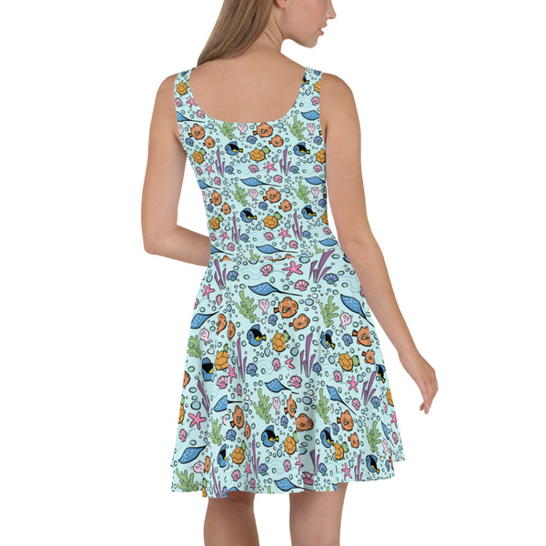 Finding Nemo Dress Disney Shirt All Over Printed Ocean Skater Dress