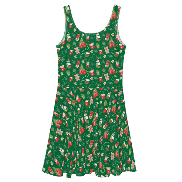 Disney Christmas Merriest Place on Earth Dress Disney Parks Holiday Skater Dress