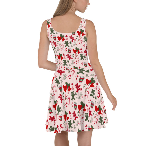 Main Street USA Christmas Disney Dress Magic Kingdom Mickey Balloons Skater Dress