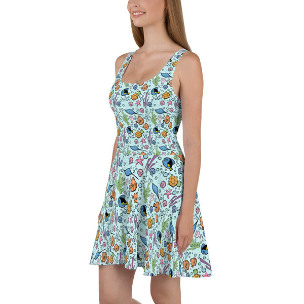 Finding Nemo Dress Disney Shirt All Over Printed Ocean Skater Dress