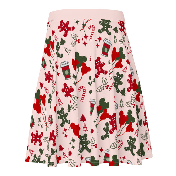 Main Street USA Christmas Disney Skirt Magic Kingdom Mickey Balloons Skater Skirt