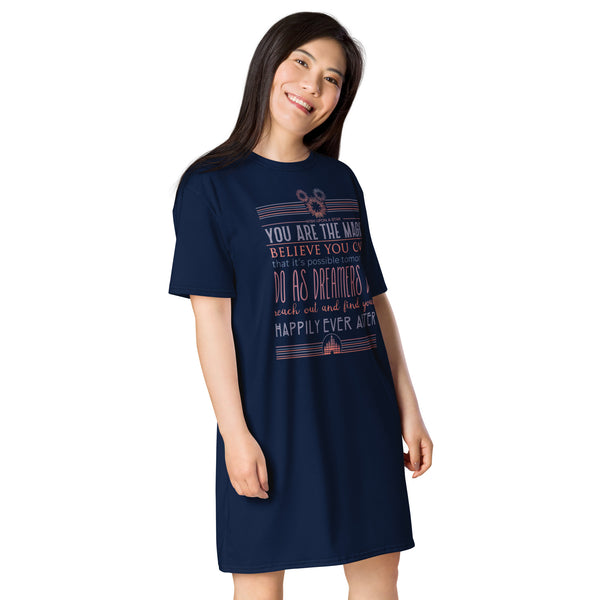 Disney Fireworks Dress New Years Quote Happily Ever After T-shirt dress