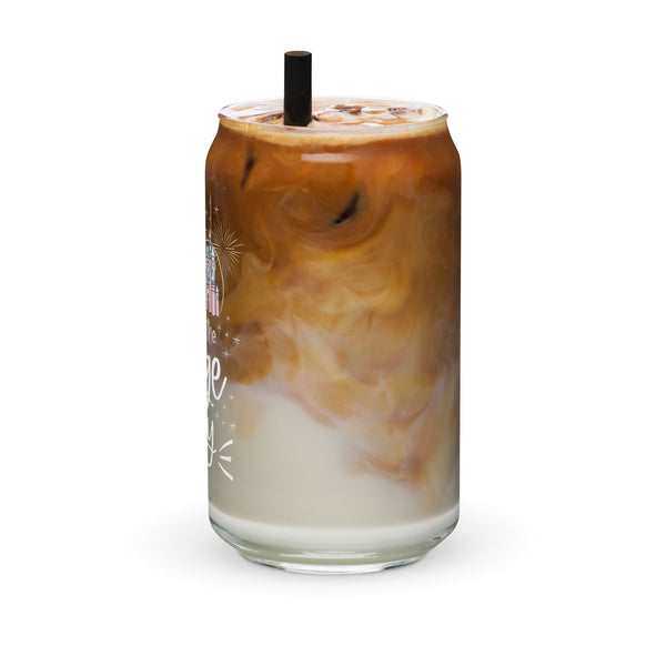 Magic Kingdom Fireworks Iced Coffee Glass Happily Ever After Disney Castle Tinkerbell Fireworks Can-shaped glass