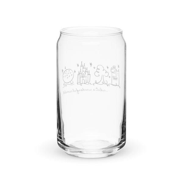 Disney Parks Icons Iced Coffee What a Wonderful World Can-shaped glass