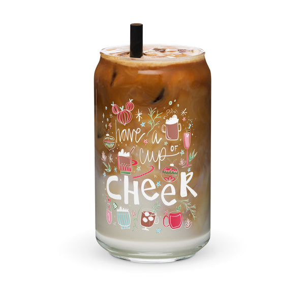 Disney Iced Coffee Christmas Festival of Holidays Glass Have a Cup of Cheer Disney Christmas Can-shaped glass