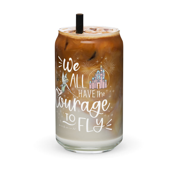 Magic Kingdom Fireworks Iced Coffee Glass Happily Ever After Disney Castle Tinkerbell Fireworks Can-shaped glass