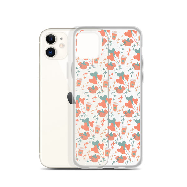 Disney Main Street USA Fall iPhone Case Magic Kingdom Starbucks Mickey Pumpkin Mickey Balloon Phone Case