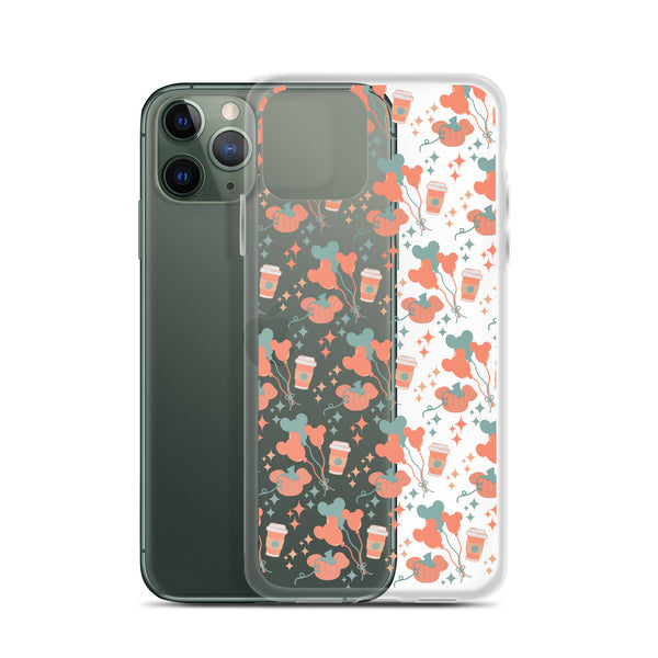 Disney Main Street USA Fall iPhone Case Magic Kingdom Starbucks Mickey Pumpkin Mickey Balloon Phone Case