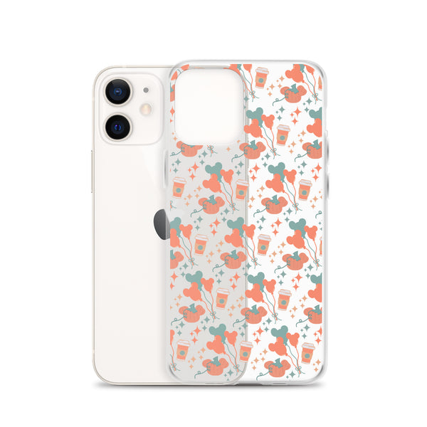 Disney Main Street USA Fall iPhone Case Magic Kingdom Starbucks Mickey Pumpkin Mickey Balloon Phone Case
