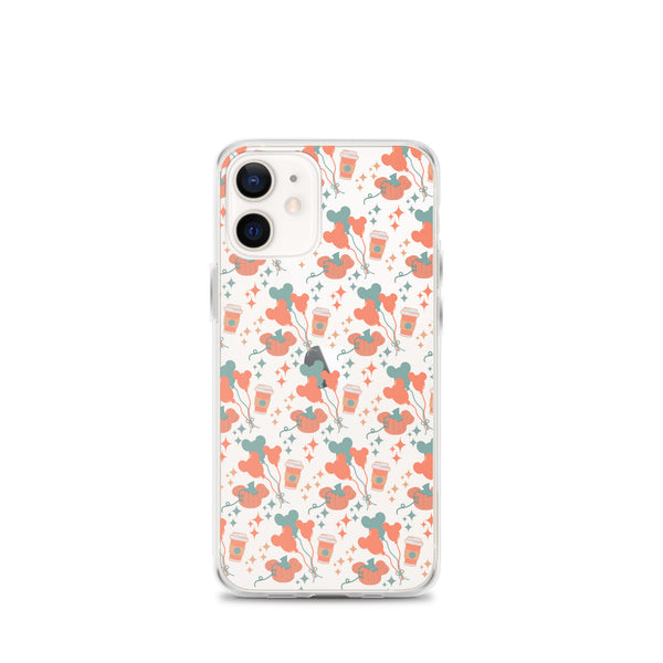Disney Main Street USA Fall iPhone Case Magic Kingdom Starbucks Mickey Pumpkin Mickey Balloon Phone Case
