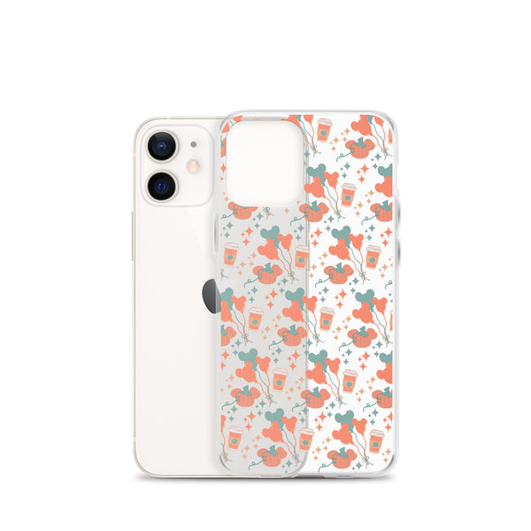 Disney Main Street USA Fall iPhone Case Magic Kingdom Starbucks Mickey Pumpkin Mickey Balloon Phone Case