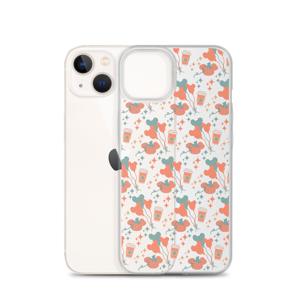 Disney Main Street USA Fall iPhone Case Magic Kingdom Starbucks Mickey Pumpkin Mickey Balloon Phone Case