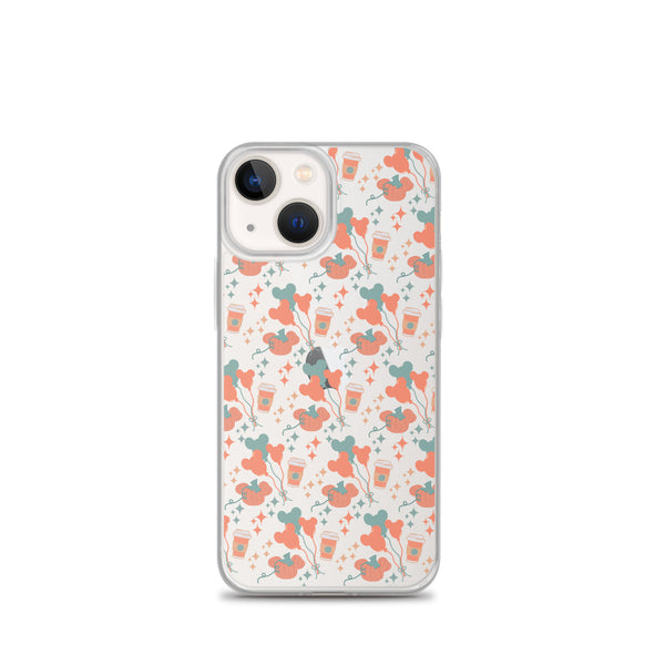 Disney Main Street USA Fall iPhone Case Magic Kingdom Starbucks Mickey Pumpkin Mickey Balloon Phone Case
