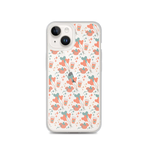 Disney Main Street USA Fall iPhone Case Magic Kingdom Starbucks Mickey Pumpkin Mickey Balloon Phone Case