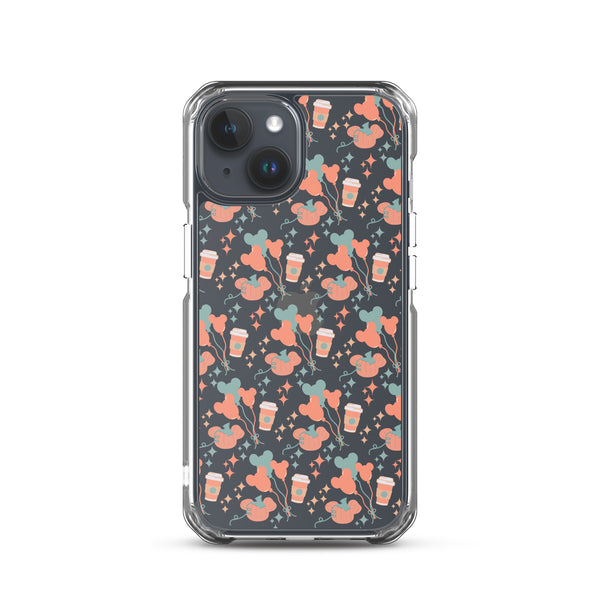 Disney Main Street USA Fall iPhone Case Magic Kingdom Starbucks Mickey Pumpkin Mickey Balloon Phone Case