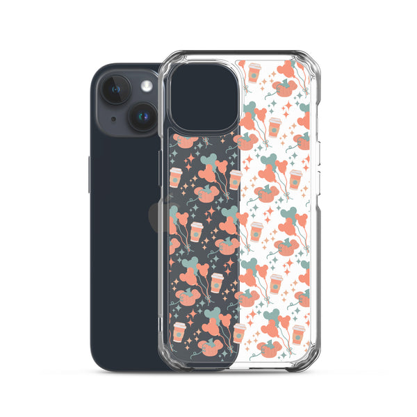 Disney Main Street USA Fall iPhone Case Magic Kingdom Starbucks Mickey Pumpkin Mickey Balloon Phone Case