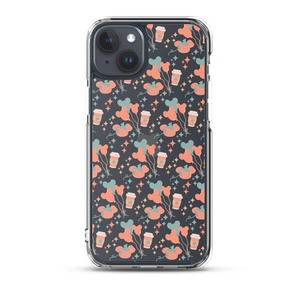 Disney Main Street USA Fall iPhone Case Magic Kingdom Starbucks Mickey Pumpkin Mickey Balloon Phone Case