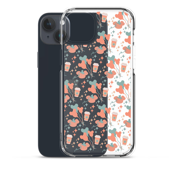 Disney Main Street USA Fall iPhone Case Magic Kingdom Starbucks Mickey Pumpkin Mickey Balloon Phone Case